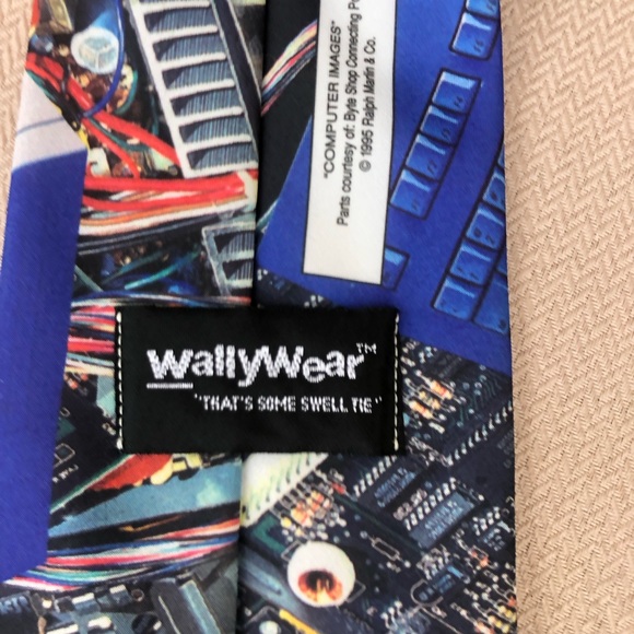 Ralph Marlin Vintage 90s  "Computer Images" Mouse on a Mouse PC Circuits Necktie - Picture 5 of 8